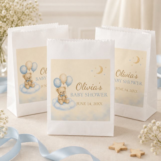 Sacs de Faveurs de Baby Shower Ourson (Teddy Bear Baby Shower Favor Bags)