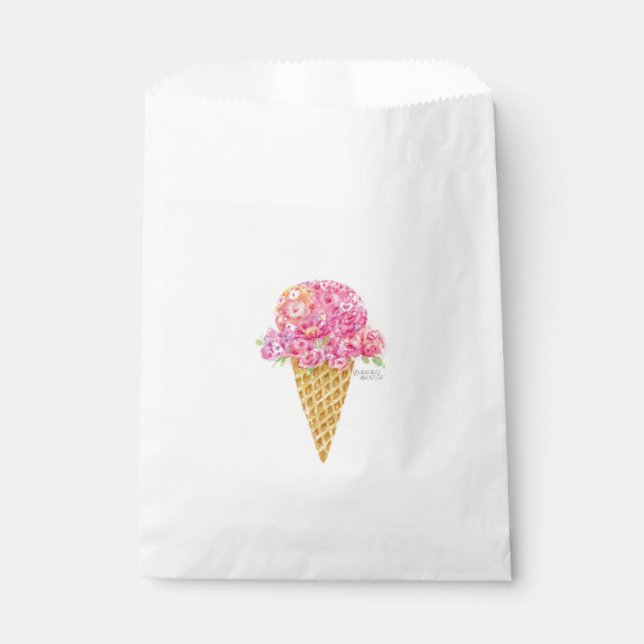 Sacs de Faveurs de Cône de Glace Fleur (Devant)