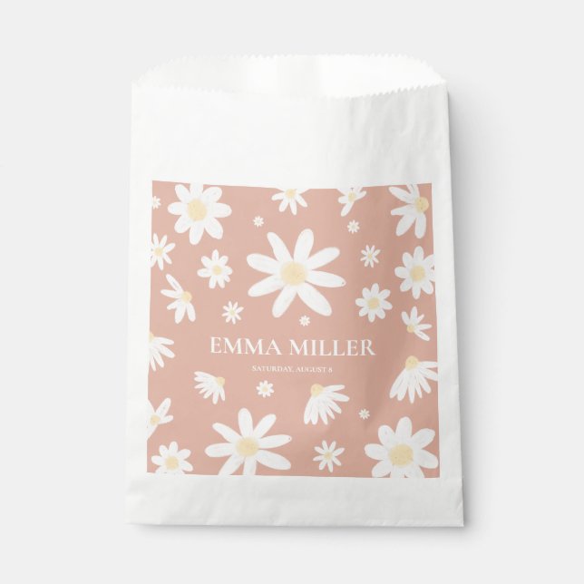 Sacs de Faveurs de Fleur de Daisy Rose (Devant)