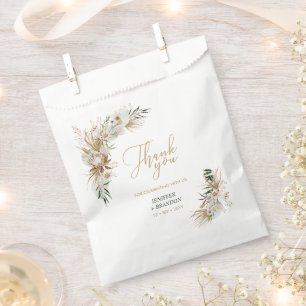 Sacs de Faveurs de Mariage Bohème Vert et Or