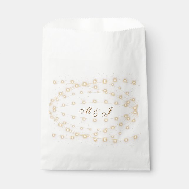 Sacs de Faveurs de Mariage Monogramme avec Lumière (Devant)
