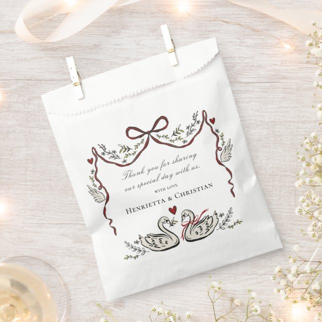 Sacs de Faveurs de Mariage Oiseaux d'Amour Chic (Coupé)