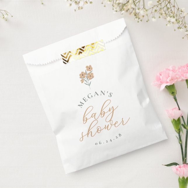 Sacs de Faveurs pour Baby Shower Fleur Sauvage - O (Scellé)