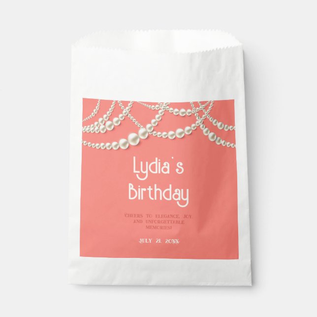 Sacs de fête d'anniversaire personnalisés élégants (Devant)