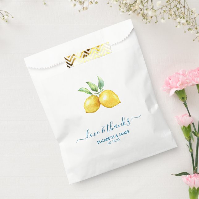 Sacs de Fête de Mariage à l'Aquarelle au Citron (Scellé)
