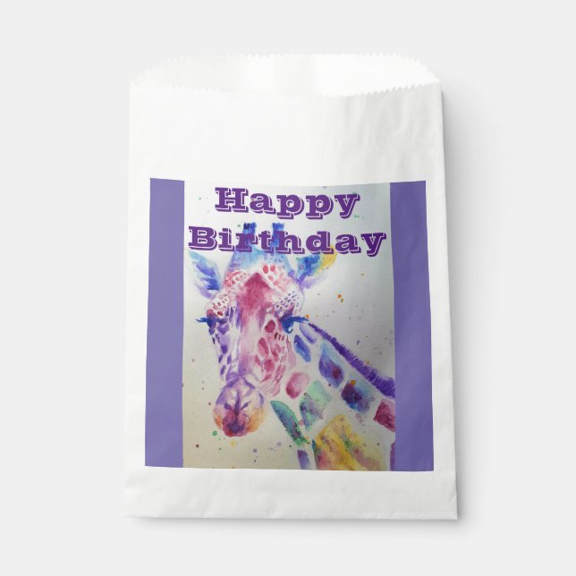 Sacs de fête pour animaux de zoo de girafe mignonn (Devant)