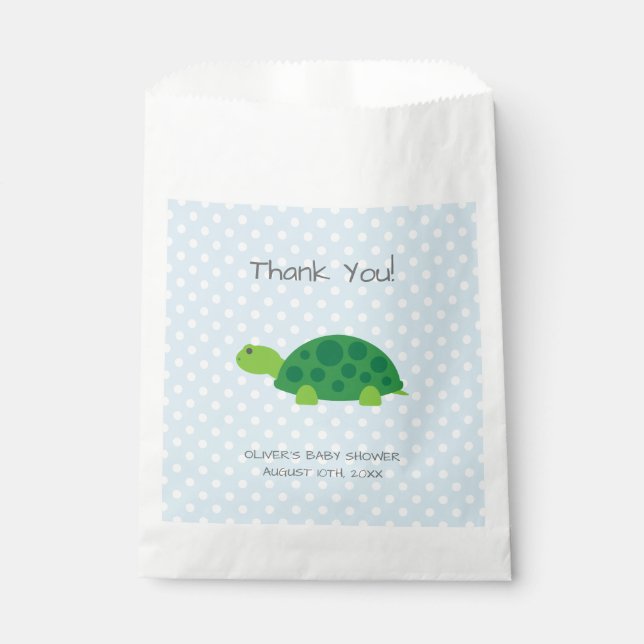 Sacs de fête pour la douche de bébé tortue garçon  (Devant)
