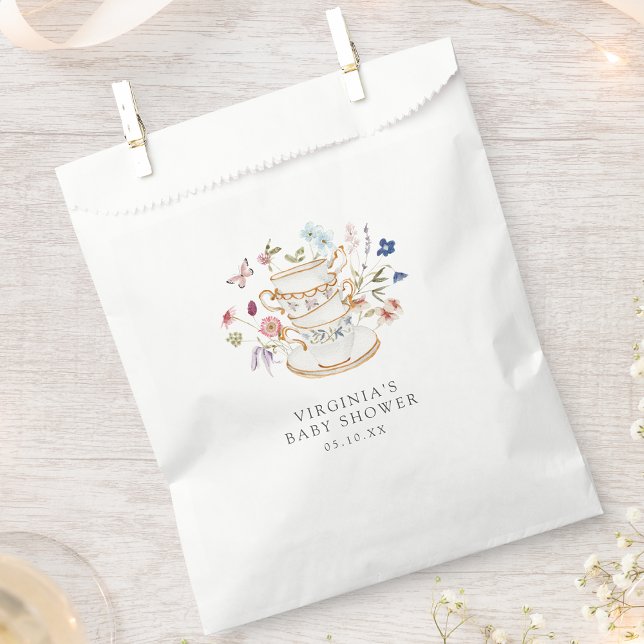 Sacs de Fêtes pour Bébé pour la Fête du Thé (Wildflower Baby Shower Tea Party Favor Bags by Painted Paperie
)