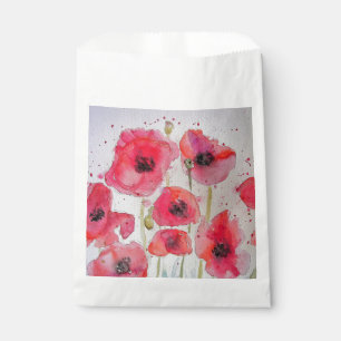 Sacs de fleurs d'art de pavot rouge pour fête
