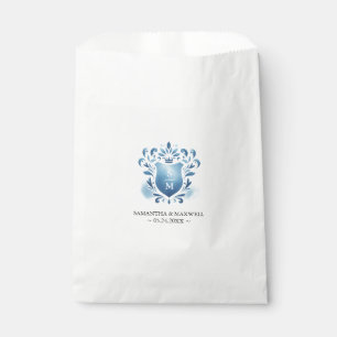Sacs de mariage Favor Bleu Monogramme Crest