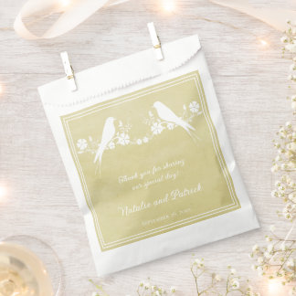 Sacs de mariage floral de Lovebird jaune Favor