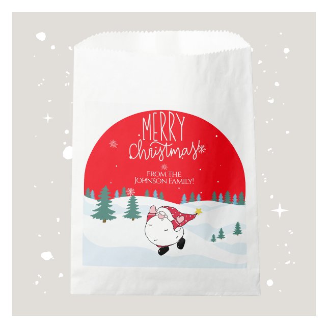 Sacs de Noël personnalisés avec nom de famille (Personalized Christmas Favor Bags with Family Name)