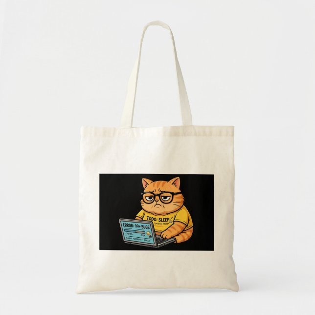 Sacs de programmeur de chat orange drôle (Devant)