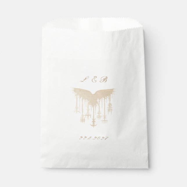 Sacs en papier blanc pour cadeaux de mariage Vikin (Devant)
