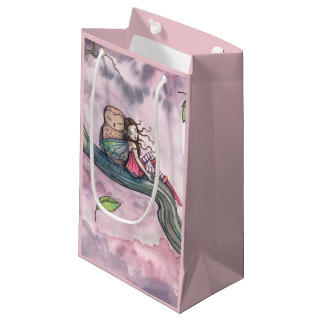Sacs en papier fantaisistes de fée et de hibou (Devant Angle)
