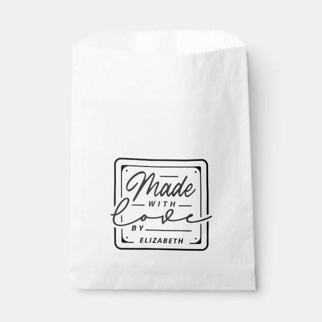 Sacs étiquette modernes faits avec amour (Devant)
