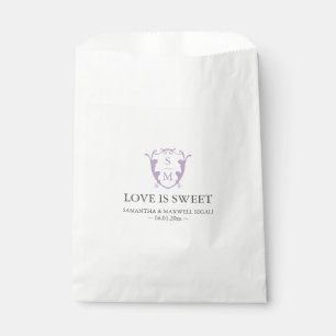 Sacs Faveur Mariage Simple Monogramme violet
