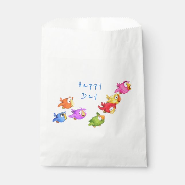 Sacs Favoris Oiseaux Volants Heureux - Texte perso (Devant)
