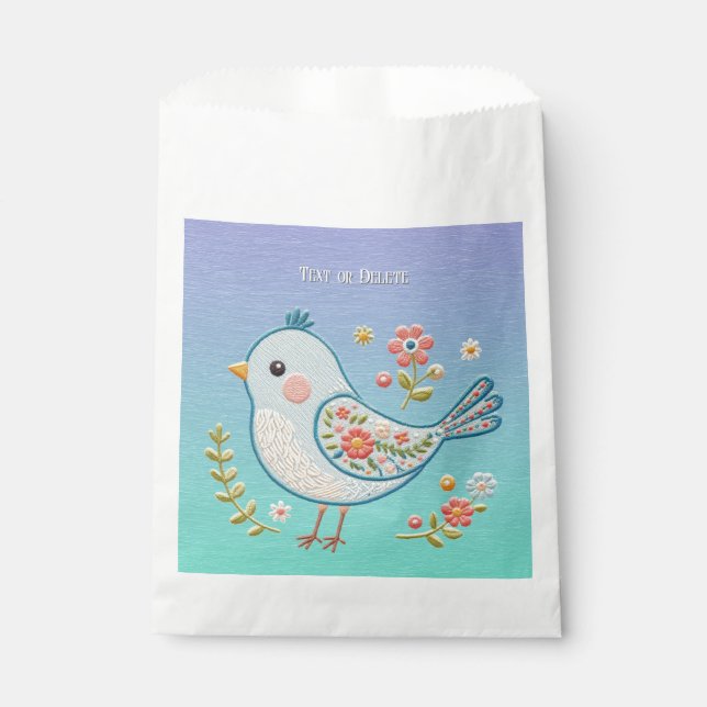 Sacs Fleur Petit Oiseau Bleu Faveur (Devant)