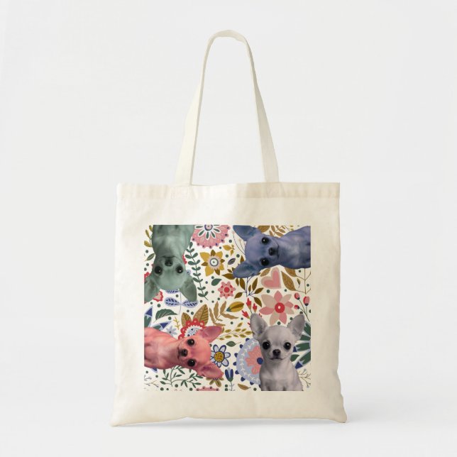 Sacs fourre-tout Chihuahuas aquarelle mignons – Ch (Devant)