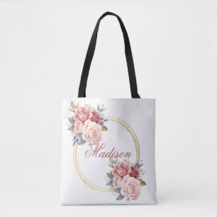 Sacs fourre-tout de couronnes florales roses