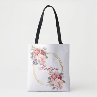 Sacs fourre-tout de couronnes florales roses
