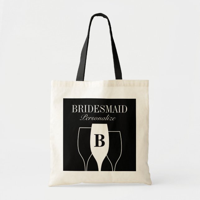 Sacs fourre-tout de mariage à monogramme élégant p (Devant)