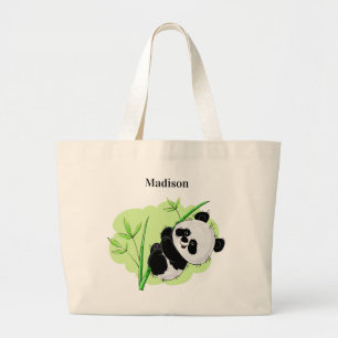Sacs fourre-tout de nom personnalisé Cute Panda