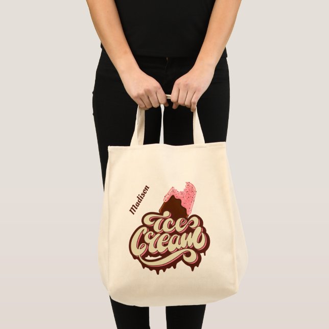 sacs fourre-tout de nom personnalisé de la Crème d (Devant (produit))