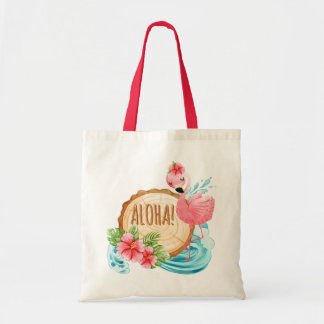 sacs fourre-tout de plage girly flamingo nom perso
