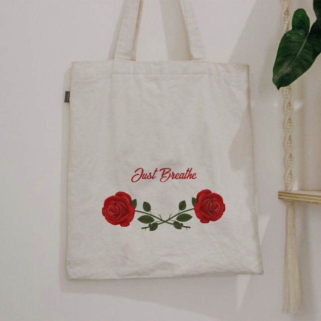 Sacs fourre-tout de roses rouges modernes (Modern red rose Tote Bags
)