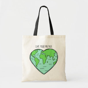 Sacs fourre-tout de texte personnalisés Earth Love