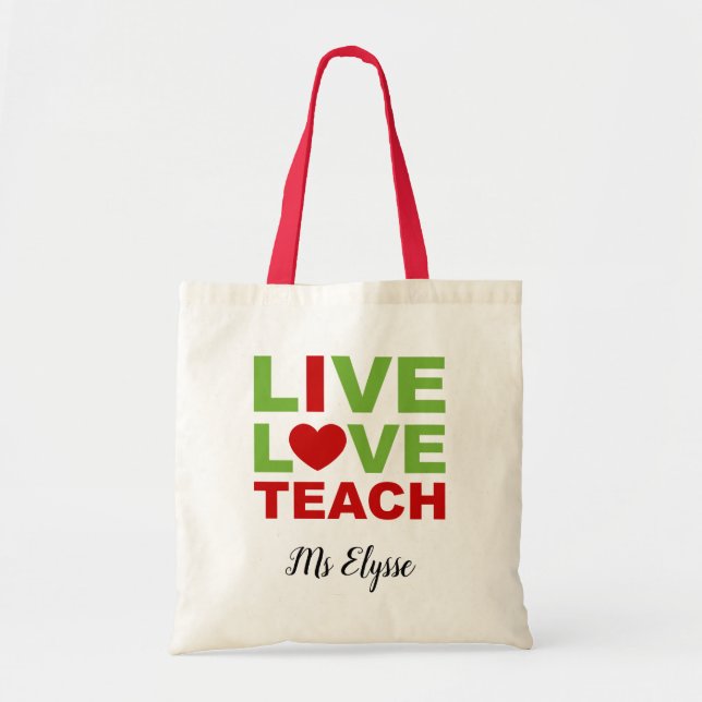 Sacs fourre-tout d'enseignants personnalisés (Live (Devant)