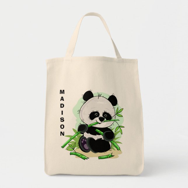 Sacs fourre-tout nommés faits sur commande à panda (Devant)