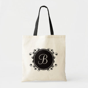 Sacs fourre-tout personnalisés par monogramme noir