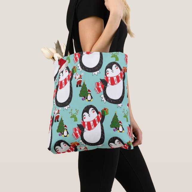 Sacs fourre-tout pour femmes de Noël, Penguin (De près)