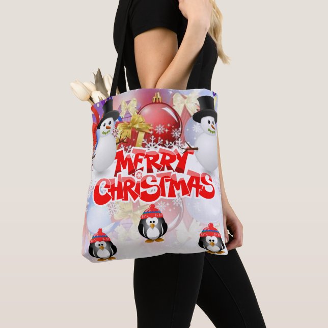 Sacs fourre-tout pour femmes de Noël, Penguin (De près)