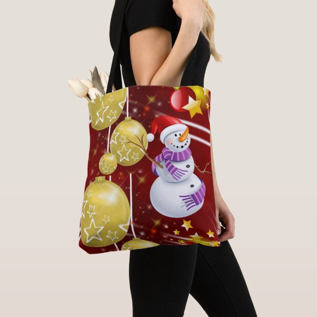 Sacs fourre-tout pour femmes de Noël, Snowman (De près)