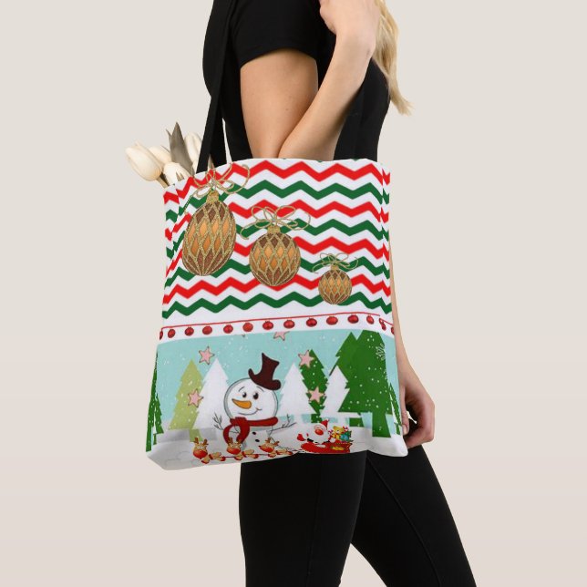 Sacs fourre-tout pour femmes de Noël, Snowman (De près)