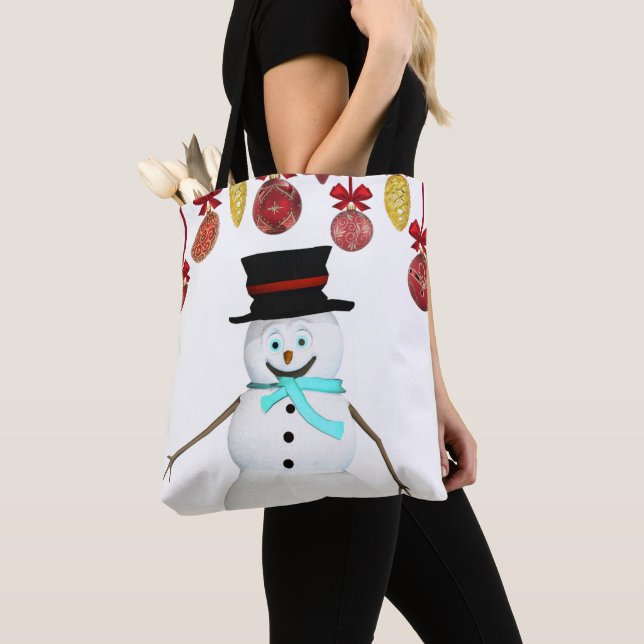 Sacs fourre-tout pour femmes de Noël, Snowman (De près)