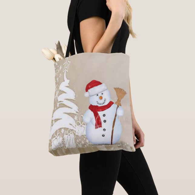 Sacs fourre-tout pour femmes de Noël, Snowman (De près)