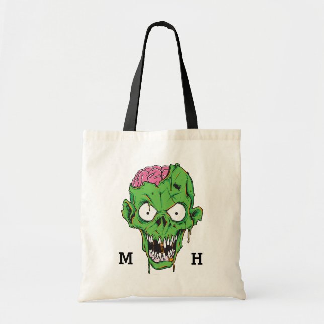 Sacs fourre-tout Zombie monogramme personnalisés (Devant)
