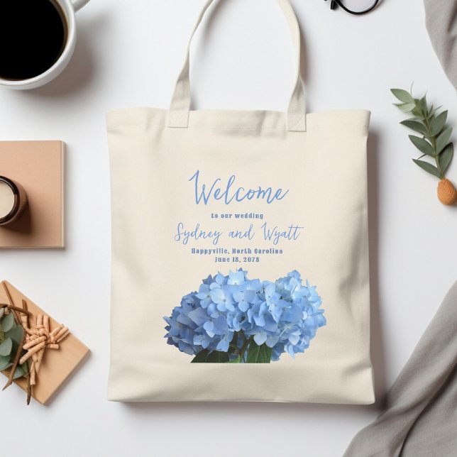 Sacs Mariages d'accueil Hydrangeas bleu clair (Créateur téléchargé)