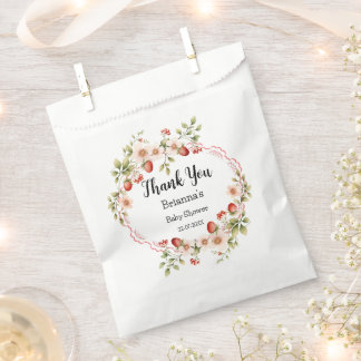 Sacs Merci-Baby shower Fraise Favoriser
