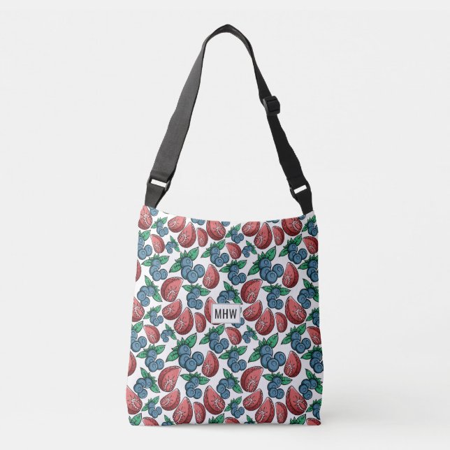 Sacs monogramme personnalisés Motif Berries (Devant)