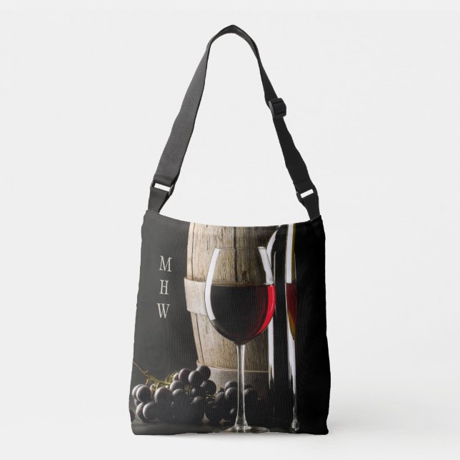 Sacs monogrammes personnalisés de Wine Lover (Devant)