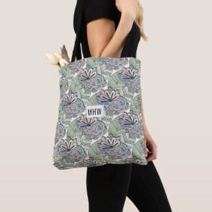 Sacs monogrammes personnalisés Fleurs Abstraites