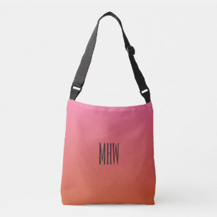 Sacs monogrammes personnalisés Pink Orange Gradien