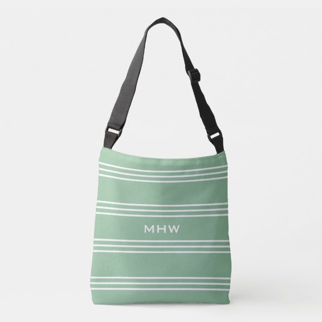 Sacs Moss Green monogramme personnalisé (Devant)