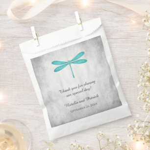 Sacs préférés de mariage de libellules turquoises